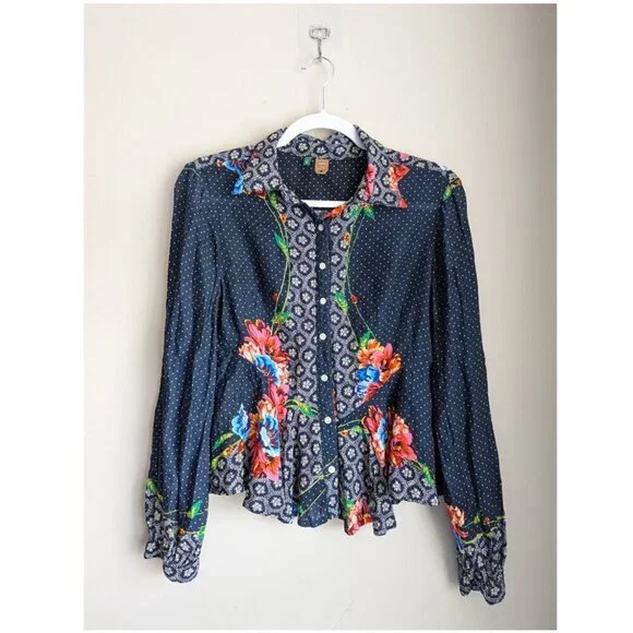 Farm Rio Floral Polka Dot Blouse - Picture 3 of 10